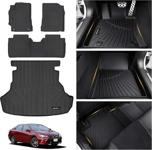 Miniatura 2 de Alfombrillas para Toyota Camry 2011-2017, primera y 2da fila, forro de carga TPE para todo tipo de clima, alfombrillas de coche para accesorios Camry