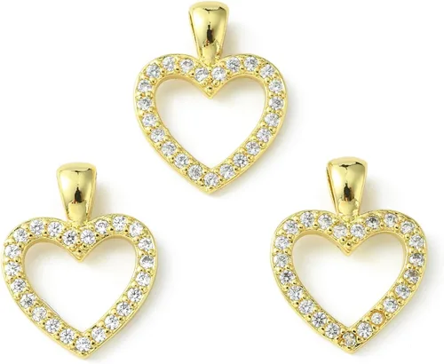 Miniatura 25 de Ipotkitt - 20 piezas de dijes de cobre con circonita cúbica micropavé en forma de flor con anillo de salto, dijes con forma de planta y flor