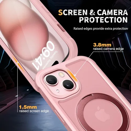 Miniatura 565 de Diaclara Funda diseñada para iPhone 16, mejorada [protección completa de la cámara], carcasa resistente de cuerpo completo con protector de pantalla