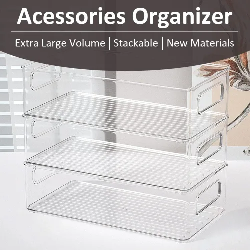 Miniatura 3 de Organizador de escritorio, combinación de cestas acrílicas de almacenamiento de gran capacidad, cosméticos, periféricos de manualidades, papelería