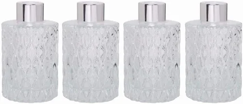 Miniatura 4 de Hosley Juego de 4 botellas difusoras de vidrio cuadradas de 3.25 pulgadas de alto. Ideal para uso con aceites esenciales, difusores de repuesto