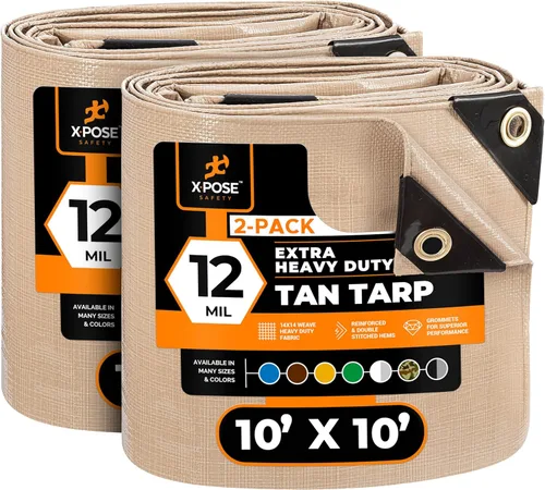 Miniatura 136 de Lona protectora Xpose Safety multiusos, de poliéster blanco, resistente, resistente al agua, resistente a la intemperie, resistente a rasguños