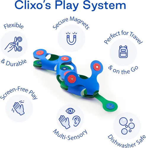 Miniatura 5 de Clixo Itsy - Juguete magnético para niños, flexible, duradero, juguete de construcción magnético que aumenta la imaginación. Experiencia educativa