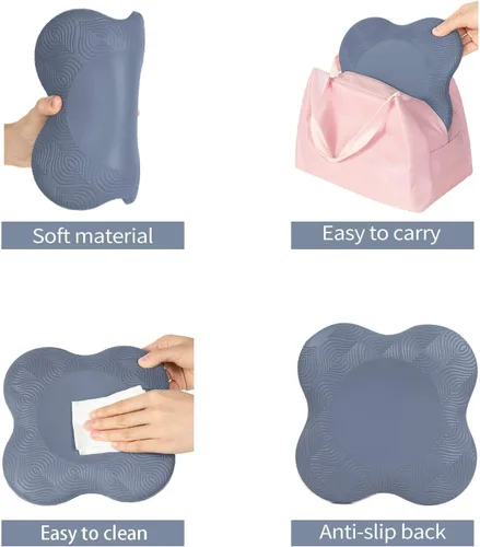 Miniatura 4 de Almohadilla de yoga extragruesa para rodillas, codos, muñecas, manos, cabeza, espuma, yoga, pilates, entrenamiento, rodilleras Gris