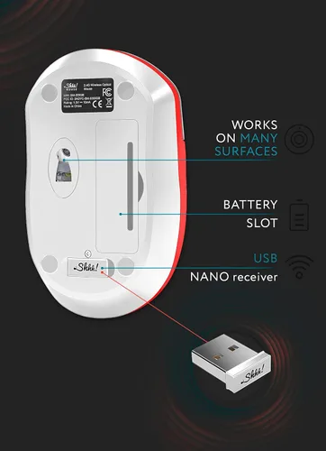 Miniatura 7 de Ratón óptico silencioso inalámbrico con receptor USB y baterías - Inalámbrico, portátil, silencioso ratón de clic para PC, portátil, Chromebook