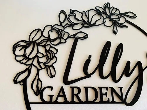 Miniatura 4 de Letrero de metal personalizado con nombre personalizado, decoración de jardín y patio, placa "Grandma's/Nana's Garden", letrero de metal colgante