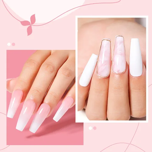 Miniatura 8 de Nicedeco Hema Free Cruelty Free - Esmalte de uñas de gel vegano, 2 unidades de 0.5 onzas líquidas, color blanco y rosa, kit de uñas de gel UV UV