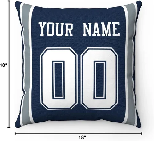 Miniatura 8 de ANTKING Dallas - Almohada personalizada con cualquier nombre y número, regalo personalizado para hombres, mujeres y niños
