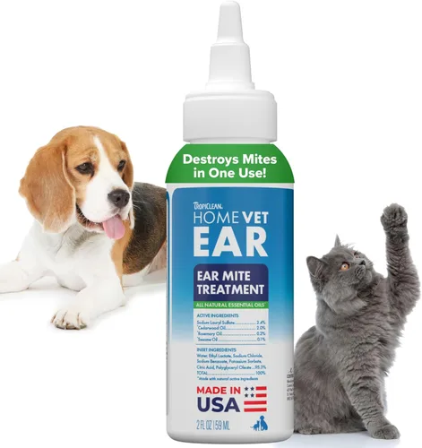 Miniatura 11 de TropiClean HomeVet Gotas medicinales para los oídos para perros, tratamiento de levadura y hongos recomendado por veterinarios, limpiador diario