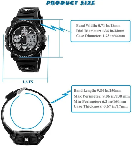 Miniatura 5 de PASNEW Kids WatchBoy Sports Waterproof WatchLED 50M Alarm Calendar Outdoors WatchWatches with Luminous