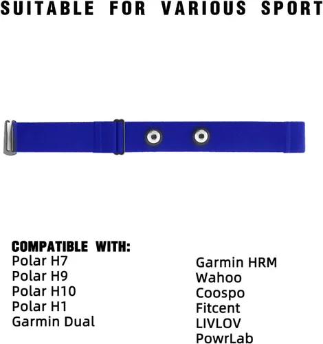 Miniatura 6 de Polar H10 H9 H7 Correa de pecho de repuesto - Ajustable suave HRM compatible con sensor de frecuencia cardíaca polar Azul