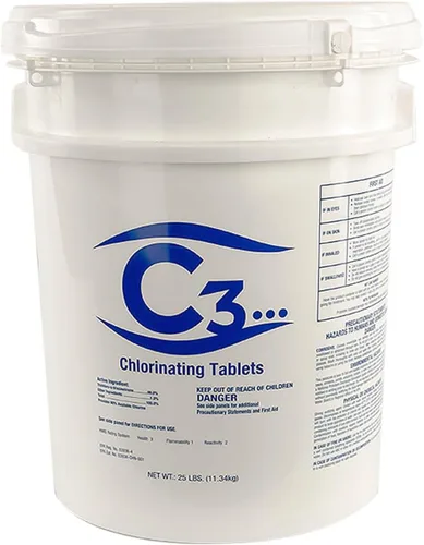 Miniatura 8 de C3... Tabletas de cloro estabilizado de 1 pulgada para piscina Tabletas cloradoras de disolución lenta para piscinas sobre el suelo o enterradas