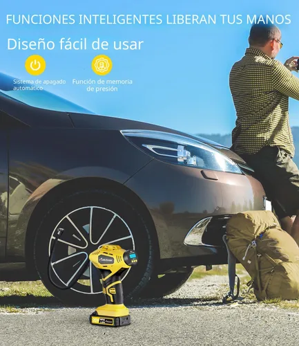 Miniatura 3 de AVID POWER - Compresor de aire inflador de neumáticos portátil, bomba de neumáticos de coche inalámbrica de 20 V con batería recargable alimentada