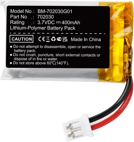 702030 batería 400mAh LI-PO batería recargable con conector PH2.0.000 in/2Pin