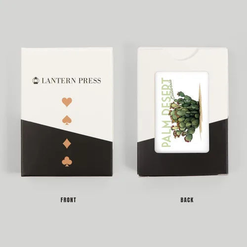 Miniatura 8 de Lantern Press Palm Desert, California, cactus tuna (52 cartas de juego, baraja de cartas de tamaño póquer con comodines)