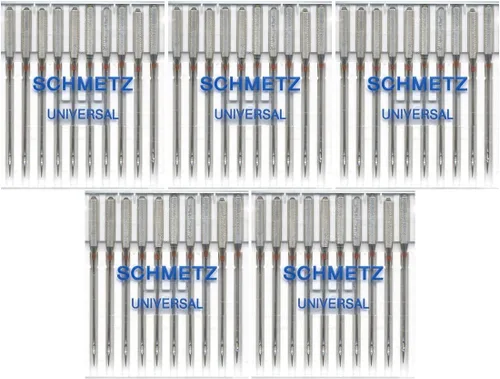 50 agujas universales para máquina de coser Schmetz 130/705H 15x1H Tamaño 80/12
