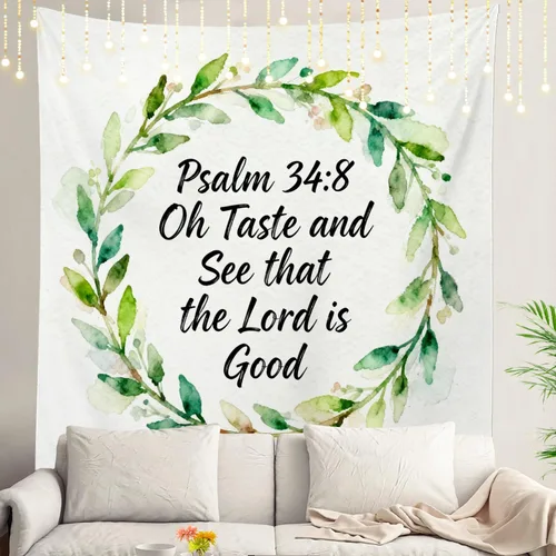 Miniatura 15 de Shrahala Tapiz de pared cristiano con palabras blancas, palabras de Navidad, escuela, Jesús, Biblia, adoración de la Biblia, tapiz grande