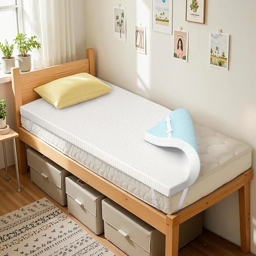 Miniatura 13 de SyMax Cubrecolchón de espuma viscoelástica, con infusión de gel, transpirable, para dormitorio, certificado CertiPUR-US, 3 pulgadas
