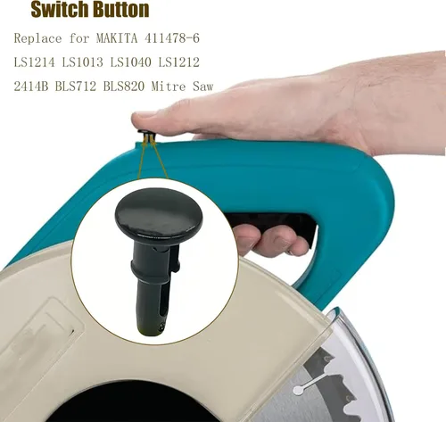 Miniatura 4 de 411478-6 Botón de interruptor de reemplazo para MAKITA LS1214 LS1013 LS1040 LS1212 2414B BLS712 BLS820 Sierra ingletadora BLS712 BLS820 Mitre Saw