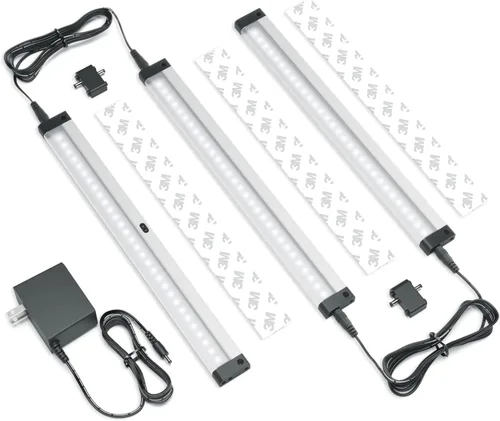 Miniatura 10 de EShine Juego de iluminación LED de bajo clóset, regulable, 4 paneles Onda manual activada - Control de atenuación por aproximación - Brillante