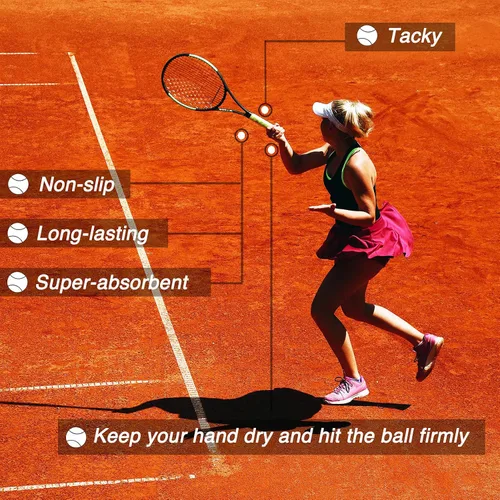 Miniatura 3 de Cinta de agarre para raqueta de tenis, paquete de 6 empuñaduras de tenis, absorbente y mejorada para raqueta de tenis Verde