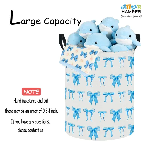 Miniatura 5 de NTAOHAMPER Cesta de lavandería, cesta de lavandería, cesta de guardería de bebé, contenedor de almacenamiento impermeable, cesta organizadora