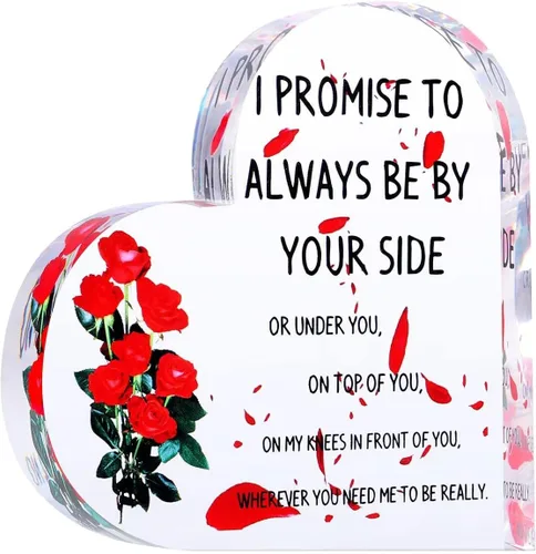 Placa de corazón de acrílico, citas inspiradoras, regalo romántico para novia, novio, amante, regalo para boda, cumpleaños, aniversario, decoración