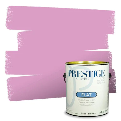 Miniatura 31 de Prestige Paints E100-T-SW6591 Pintura exterior e imprimación en uno, 1 galón, plano, combinación comparable de Sherwin Williams Amaryllis, 1 galón
