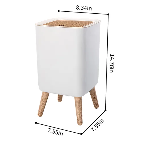 Miniatura 8 de WanWanKa Mini bote de basura de plástico blanco, capacidad de 2.6 galones, diseño delgado, antiolor, fácil de limpiar, adecuado para cualquier lugar