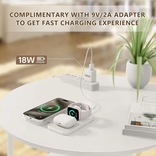 Miniatura 5 de Estación de carga rápida inalámbrica inalámbrica portátil 2026, cargador magnético 3 en 1 para iPhone 17 16 15 14 13 12 Pro Max Plus, Apple Watch