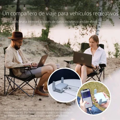 Miniatura 4 de GL.iNet GL-MT3000 (Beryl AX) - Router portátil de viaje, Wifi 6 de bolsillo inalámbrico 2.5G, routers VPN portátiles WiFi para viajes, enrutadores
