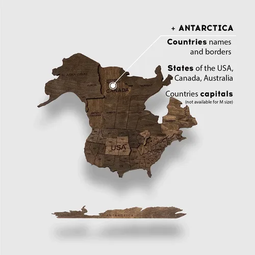 Miniatura 4 de Enjoy The Wood Mapa del mundo de madera 3D, arte para pared, decoración de pared de madera grande, idea de regalo de inauguración de la casa, idea