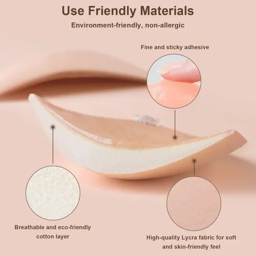 Miniatura 4 de Awant Strapless Sticky Bra Invisible Sticky Boobs Silicone Adhesive Bra Backless Pushup Lift Bra Beige