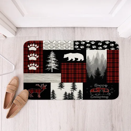 Miniatura 19 de Highland - Alfombra de baño de vaca para regalo de vaqueros, alfombra de baño de granja occidental de 20 x 32 pulgadas, tapete de baño de animales