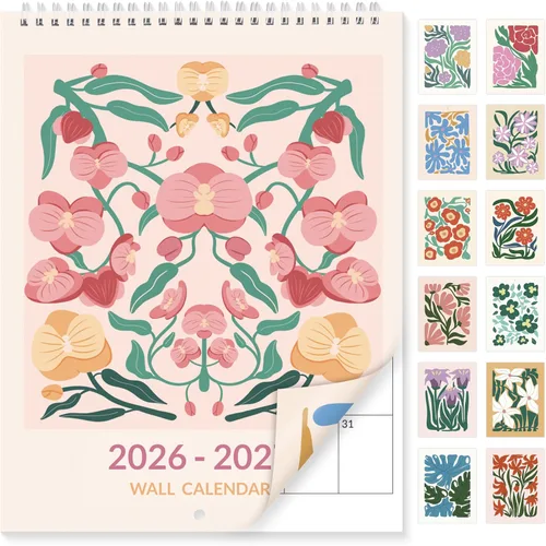 Miniatura 11 de SUNEE Calendario de pared 2026 de 18 meses, octubre de 2025 a marzo de 2027, 14.5 x 11.5 pulgadas, cuadrícula grande para colgar con papel grueso