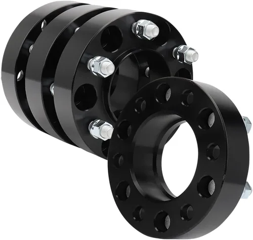 Miniatura 10 de IRONTEK Espaciadores de rueda de 4 x 4 pulgadas, espaciadores forjados de 1 pulgada con orificio de cubo de 2.598 in, pernos de 1/2 pulgadas x 20