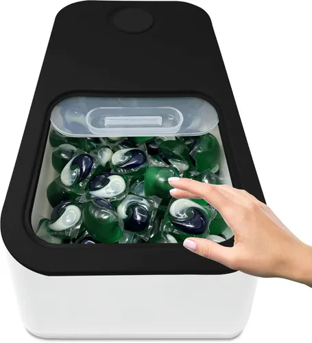 Miniatura 8 de TidyFriend - Contenedor de cápsulas de lavandería con tapa deslizante, 15 x 8.7 x 4.5 pulgadas, el almacenamiento hermético mantiene las cápsulas