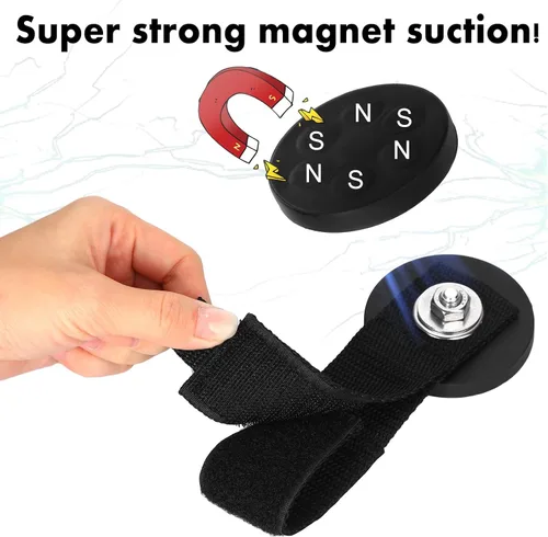 Miniatura 3 de Windyun 4 ganchos magnéticos para garaje, correas magnéticas resistentes, ganchos magnéticos para colgar cables, mangueras, cuerda de taller