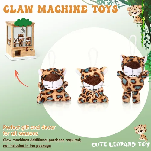 Miniatura 4 de Zhanmai 100 piezas de juguetes de peluche de guepardo a granel, lindo llavero de peluche de guepardo pequeño, recuerdos de fiesta, rellenos