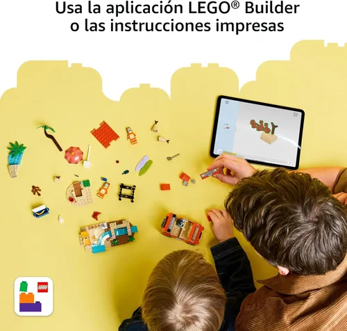 Miniatura 4 de LEGO Bluey: Viaje en Auto Familiar y Playa de Bluey - Juguete de Construcción Educativo para Niños de 4+ Años - Incluye Minifiguras de Bluey, Bingo