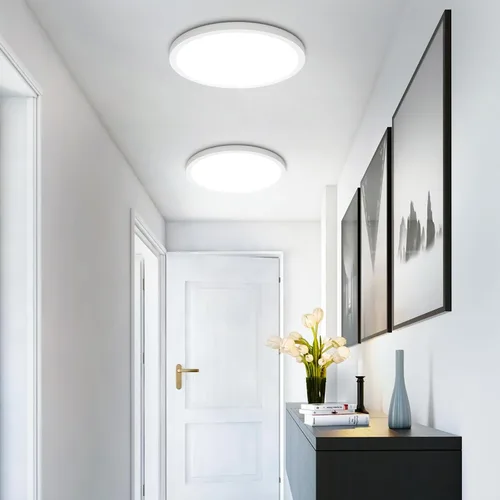 Miniatura 8 de SunRider Lámpara de Techo LED de Montaje Empotrado, 6000K Blanco Frío, 2400LM, 30 cm 24W Luces Planas Redondas Modernas, Lámpara de Panel
