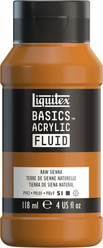 Liquitex BASICS Pintura Acrílica Fluida, Botella de 118ml (4 oz), Siena Cruda Siena crudo