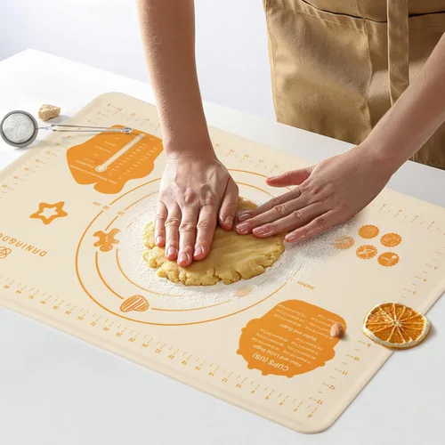 Miniatura 20 de Alfombrilla de silicona para hornear, 26" x 16" antideslizante para amasar masa de repostería, alfombrilla antiadherente para hornear con medidas