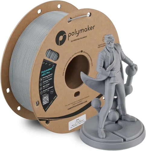 Miniatura 13 de Polymaker Filamento ABS Pro para impresora 3D de 0.069 pulgadas, color negro, ABS de grado de ingeniería de 2.2 lbs con alta resistencia al calor