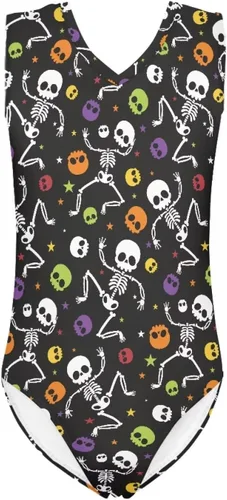 Miniatura 30 de FKELYI Leotardos de gimnasia para niñas pequeñas, práctica atlética, danza, unitardo, ballet, danza, sin mangas, body sin mangas