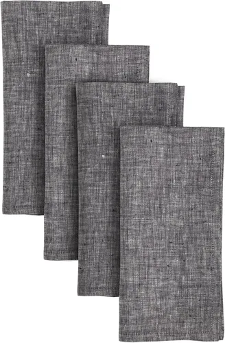 Miniatura 22 de Solino Home Athena - Juego de 4 manteles individuales cuadrados de lino natural claro de 14 x 14 pulgadas, manteles individuales 100 % lino puro