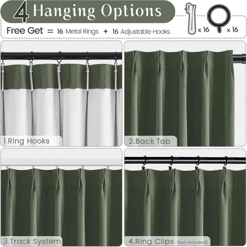Miniatura 3 de UHITECH Cortinas opacas cortas de 35 pulgadas de largo, plisadas, opacas, para ventanas pequeñas, con aislamiento térmico, cortinas reductoras