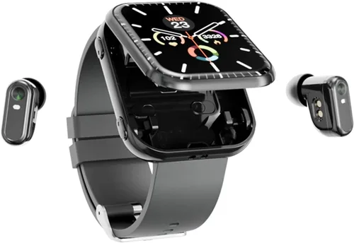 Tuanzi ​Reloj inteligente T1 2 en 1 con auriculares inalámbricos 1.8 pulgadas HD Fitness Tracker con monitor de frecuencia cardíaca 19 modos