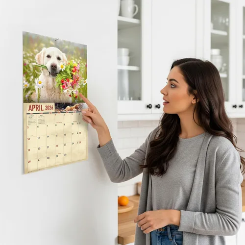 Miniatura 3 de The KING Company-Monster Calendars - Calendario de pared 2026 de 16 meses, tamaño XL, 14 x 22 pulgadas, calendario de perro retriever