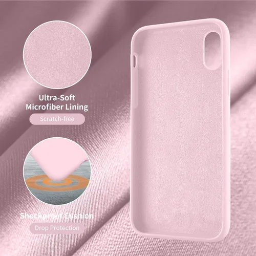 Miniatura 5 de Cordking Funda diseñada para iPhone XR, funda de silicona ultra delgada a prueba de golpes con [forro de microfibra suave antiarañazos], 6.1 Tiza